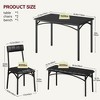 Dining Table Set for 4, Kitchen Table and Chairs for 4, Rectangular Kitchen Table Set , Dining Room Table Set,Grey - 2 of 4