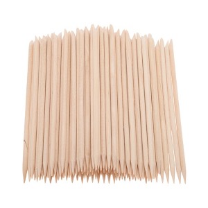 Unique Bargains Manicure Nail Groove Cleaning Stick Wood Color 100pcs - 1 of 4