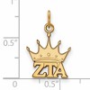 Black Bow Jewelry 14k Yellow Gold Plated Sterling Silver Zeta Tau Alpha Greek Life Extra Small Pendant - 2 of 3