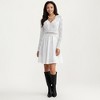 Anna-Kaci Women's Long Sleeve Lace Mini Dress with V-Neckline and Sheer Waist Detail - 2 of 4
