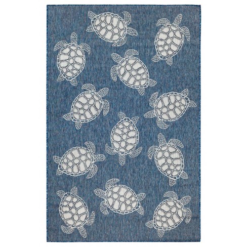 Liora Manne Carmel Seaturtles Indoor/outdoor Rug Navy 6'6