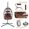 Sapphtopaz Porch Swing Egg Hanging Chair Wicker Woven Swing Hanging Hammock Chair with Cushions and Stand for Indoor, Garden, Terrace, Backyard - 4 of 4