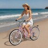 Docred Beach Cruiser Bike,24/26 Inch 7-Speed Adult Bicycle, Comfortable Step-Through Frame with Rear Rack, Classic City Cruiser - 3 of 4