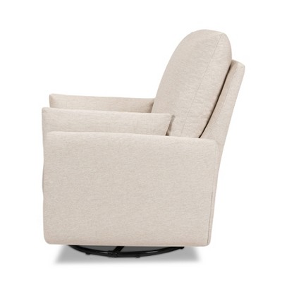 Beach Beige Fully Upholstered Swivel Glider with Curved Arms