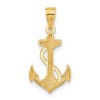 Black Bow Jewelry 14k Yellow Gold Polished Anchor and Rope Pendant - 3 of 4