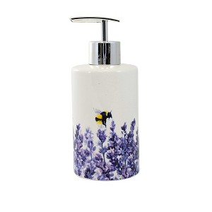 Abbott Collection 6.5 Inch Lavender & Bees Soap/Lotion Dispenser Decorative Jars - 1 of 3