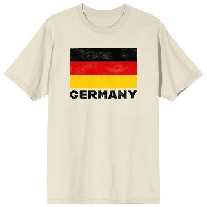Germany Flag on Natural Ground Adult Crew Neck Short Sleeve T-shirt - 1 of 3