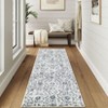 Traditional Tiled Area Rug – Faded Cream Transitional Design, Stain-Resistant Carpet for Home & Office - 3 of 4