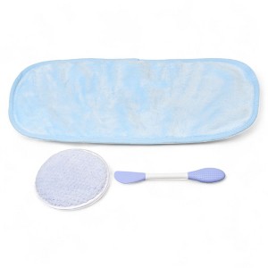 Spa Essentials 3-Piece Facial Care Set – Ultra-Soft Headband, Reusable Cleansing Pad & Dual-Ended Applicator - 1 of 3