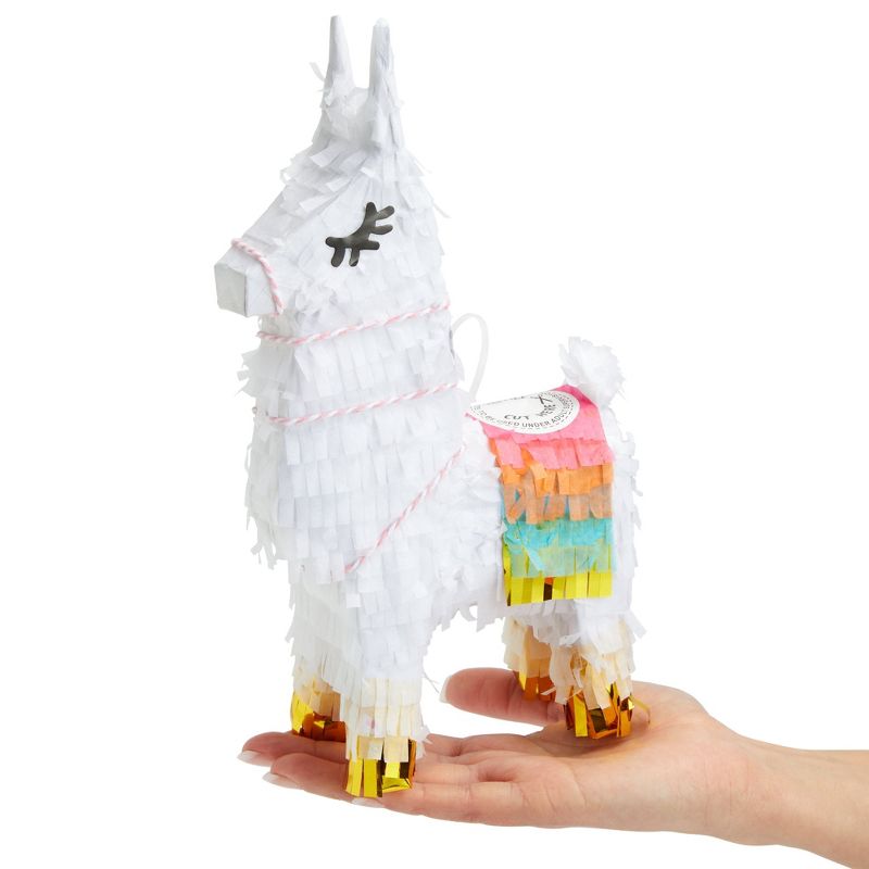 Juvale 3 Pack of Mini Llama Pinatas for Birthday Celebration, Fiesta Decorations, Animal-Themed Party Supplies, 4.9 x 2.1 x 10.2 In, 5 of 9
