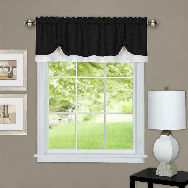 Kate Aurora Country Farmhouse Flax Linen Tie Up Window Valance, 1 of 2