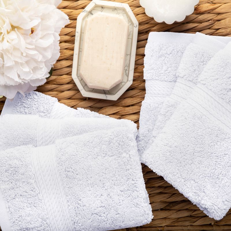 Premium Cotton 800 GSM Heavyweight Plush Luxury 6 Piece Face Towel/ Washcloth Set by Blue Nile Mills, 5 of 10