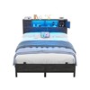 Aheaplus Storage Platform Bed Frame with Charge Station and LED Light - 2 of 4