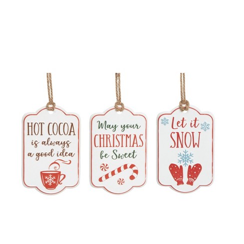 Transpac Metal 8.5 in. Multicolored Christmas Embossed Winter Ornament Set of 3 - image 1 of 3