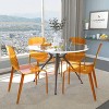 LeisureMod Murray Waterfall Edge Design Plastic Dining Chair, Set of 4 - 2 of 4