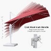 PURPLE LEAF Patio Umbrella White Cantilever Offset Umbrella Square Outdoor Umbrella with 360-degree Rotation for Garden Deck Pool - 4 of 4
