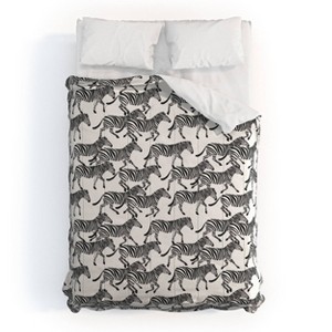 Deny Designs Kids' Little Arrow Design Co Zebras Comforter Bedding Set - 1 of 3