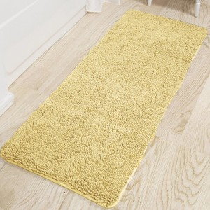 Home Mart Goods Long Yellow Soft Cozy Plush Chenille Bath Mat Bathroom Rug - 21"x59" - 1 of 2