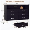 6 Drawers Dresser for Bedroom with LED Lights, Drawer Dressers with Charging Station, Sturdy Storage Chest for Entryway, Closet, Living Room, Hallway - 2 of 4