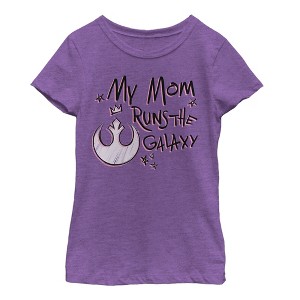 Girl's Star Wars: A New Hope Mother's Day Mom Runs Galaxy T-Shirt - 1 of 3