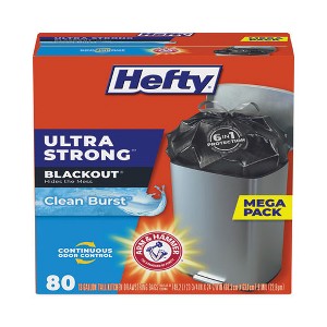Ultra Strong BlackOut Tall-Kitchen Drawstring Bags, 13 gal, 0.9 mil, 23.75