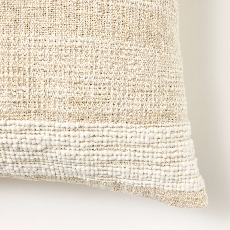 Oversized Woven Striped Square Throw Pillow Cream/Brown - Threshold&#8482; designed with Studio McGee, 4 of 9