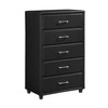 NicBex 2/5 Faux Leather Drawer Dresser,Modern Chest of Drawers with Silver Tone Bar Pulls for Bedroom,Living Room,Entryway,Black - 3 of 4