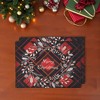Unique Bargains Christmas Place Mats Leaf Flax Red Black White 13"x17.7" 2 Pcs - 2 of 4