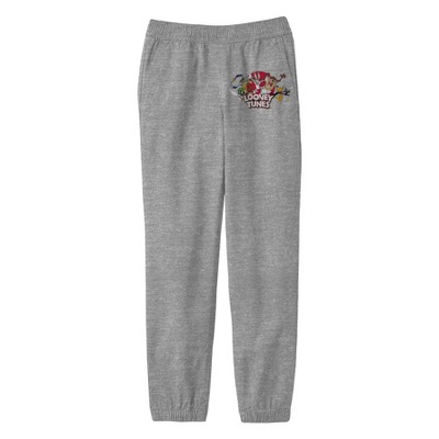 Looney Tunes Characters Youth Heather Gray Sweat Pants : Target