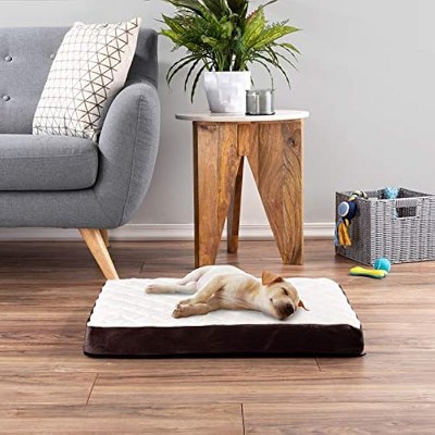 PETMAKER Water-Resistant Dog Bed - 2-Layer Memory Foam Dog Bed with Removable Washable Cover and Non-Slip Bottom