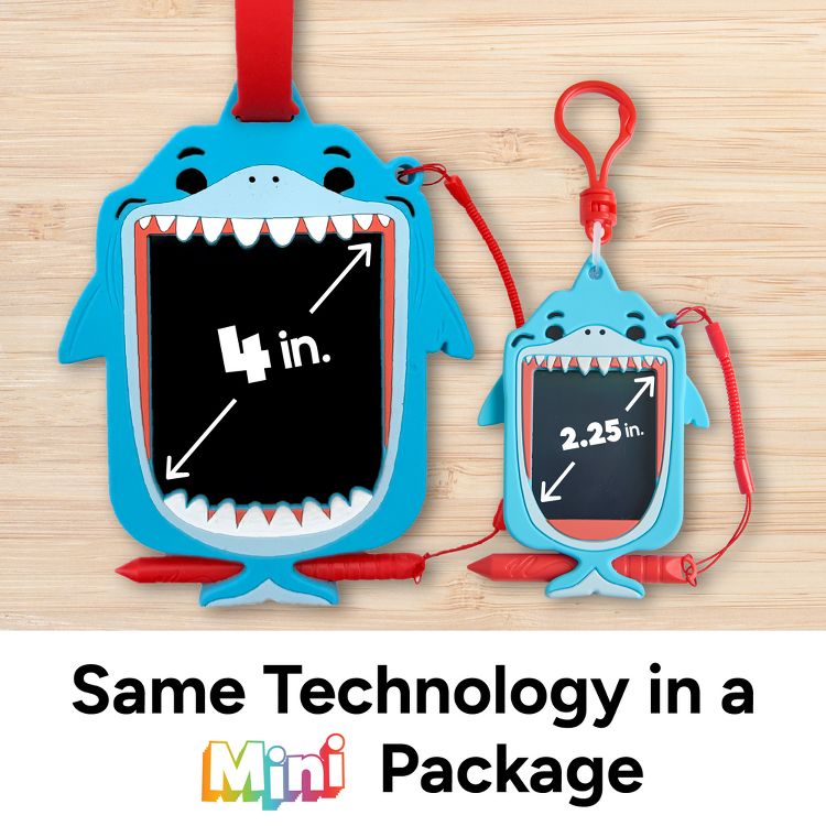 Boogie Board Scribble Pals Mini Shark 2.25” LCD Writing Tablet Keychain for Kids, Reusable Mess-Free Doodle Toy, Travel Drawing Pad, Ages 3+, 3 of 6