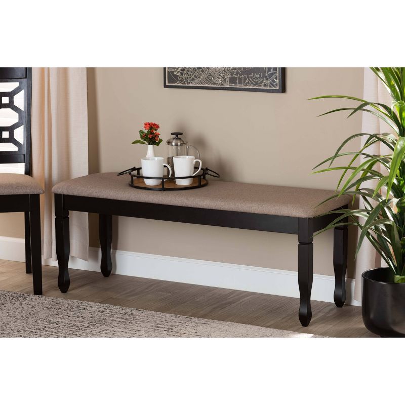 Corey Fabric Upholstered and Wood Dining Bench - Baxton Studio, 6 of 8