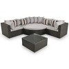 YOOCOZZ  7-Piece Brown Wicker Conversation Sofa Set with Pillows - 4 of 4