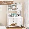 Hidden Cat Litter Box Furniture with Storage Shelves & Doors, Large Cat Washroom Cabinet - 4 of 4