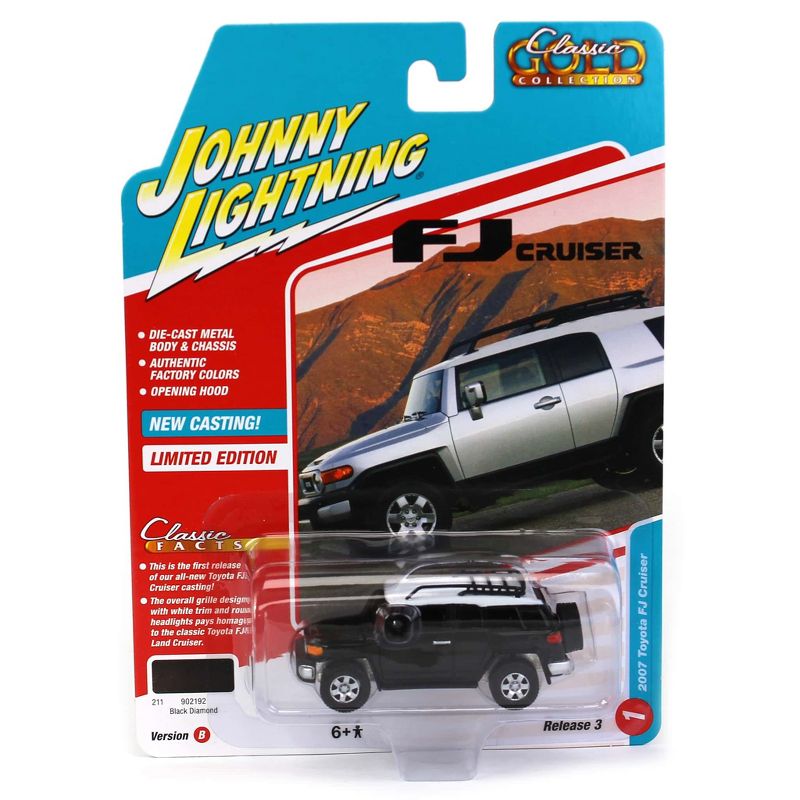 1/64 Johnny Lightning Classic Gold  3B 2007 Toyota FJ Cruiser Black JLCG030-B1, 1 of 4