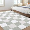 Washable Modern Checkered Plaid Rug Non Slip Low Pile Rug Soft Geometric Throw Floor Cover Foldable Indoor Carpet for Living Room Bedroom Playroom - 4 of 4