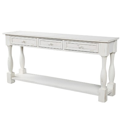 64"L Extra-thick Console Table with Drawers and Shelf-ModernLuxe