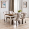 Dolonm Velvet Wingback Dining Chairs, Set of 2-Mid-Century Upholstered with Nailhead Trim & Solid Wood Legs, High Back Support,Beige - 3 of 4