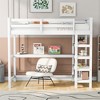 COWLOWN Twin Loft Bed with Desk and Storage Shelves， Space-Saving Study Workstation Solid Wood MDF Design - 3 of 4