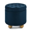 CAVINAS Round Storage Ottoman Bench,Upholstered Ottoman with Solid Wood Oval Legs and Button Design for Living Room,Bedroom - 4 of 4
