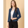 Allegra K Women's Work Office Zipper Decor Collarless Cropped Blazer - 2 of 4
