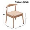 Set of 2 Dining Chairs with Handwoven Seat, Mid-Century Modern Armless Accent Chairs with Solid Oak Wood Frame-Baofuwish - 4 of 4