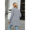 Womens Knit Cardigan Lightweight Jacket Open Front Long Sleeve Textured Flowy Cardigan with Lapel Neckline - 4 of 4