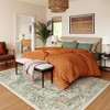 Lahome  Large Floral Border Contrast Short Pile Velvet Rectangular Indoor Area Rug - 4 of 4
