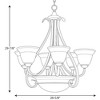 Progress Lighting Torino 6-Light Two-Tier Chandelier, Forged Bronze, Etched White Glass Shade - 2 of 2