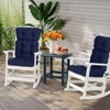 Aoodor Outdoor Tufted Back Cushions Patio Replacement Chair Cushion with Ties, Water and Fade Resistant for All Weather, Set of 2 - 2 of 4