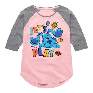Girls' - Blue's Clues & You! - Let's Play Shirt Tail Raglan Graphic T-shirt - 1 of 3