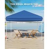 10x10 Pop Up Canopy with 3 Sidewalls - Easy Up Camping Tent with One Button Push Setup for Deck, Garden, Sports, Beach, Party - 3 of 4