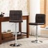 QingMoon Adjustable Hydraulic Bar Stools Set of 2, Swivel Counter Height Chairs with Faux Leather Seat and Chrome Base for Kitchen Island and Pub - 2 of 4