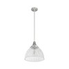 Hunter 13" Brushed Nickel Pendant Ceiling Light, Fluted Glass Shade, Dimmable, Indoor Use, Height Adjustable - 3 of 4